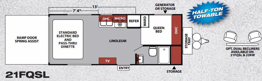 Forest River XLR Nitro 21FQSL floor plan