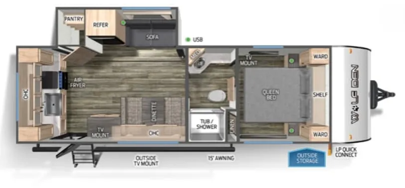 Forest River Cherokee Wolf Den 232MB floor plan