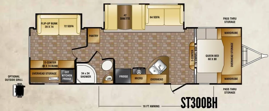 CrossRoads Sunset Trail Super Lite ST300BH floor plan