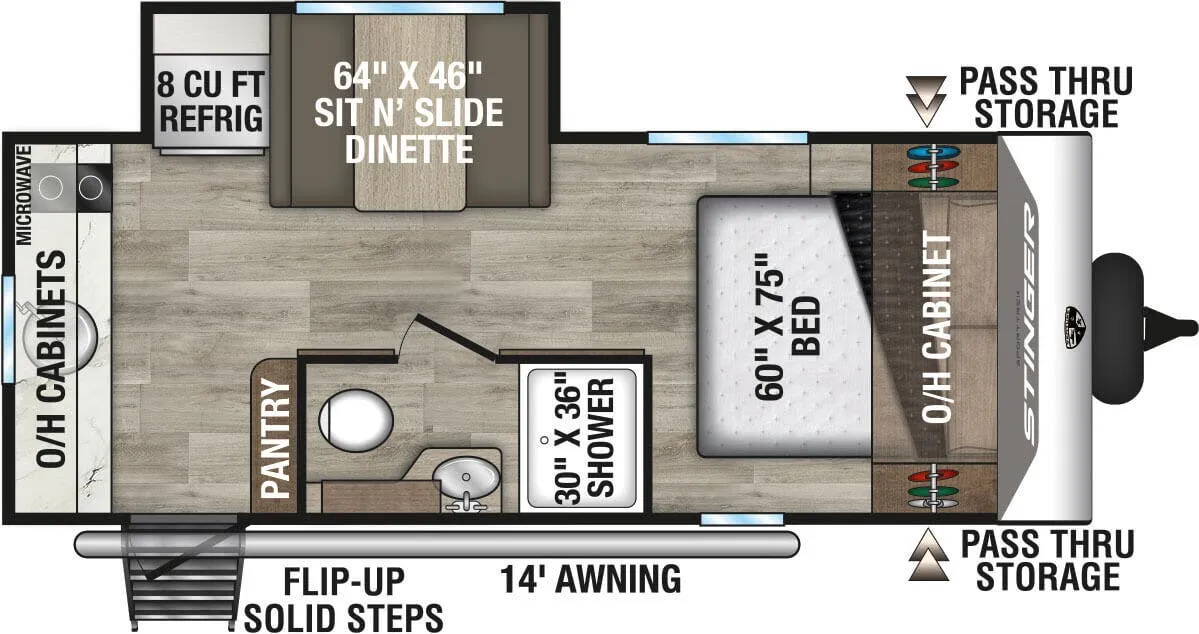 2026 Venture RV SportTrek Stinger STS181VRK - Floor plan