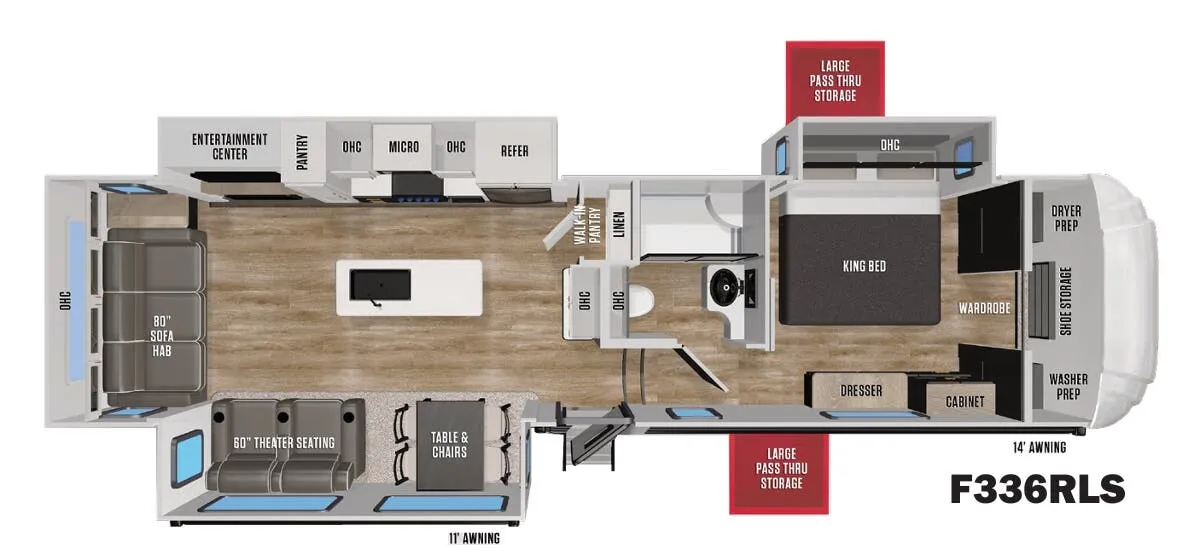 2021 Forest River Wildcat 336RLS - Floor plan