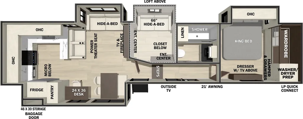 2027 FOREST RIVER CEDAR CREEK 390RKB floor plan