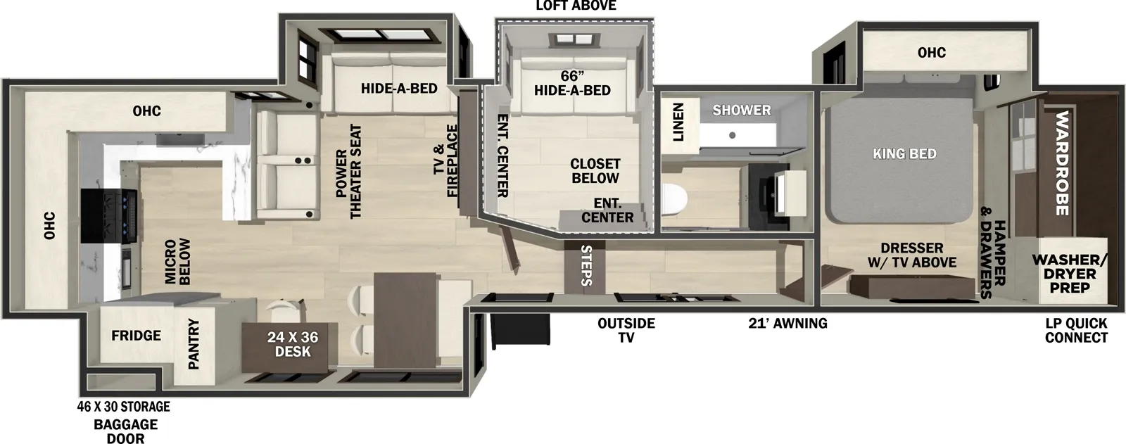 2027 FOREST RIVER CEDAR CREEK 390RKB - Floor plan