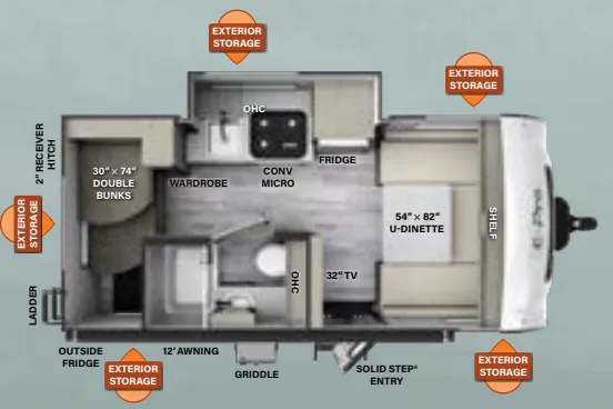Forest River Flagstaff E-Pro E16BH floor plan