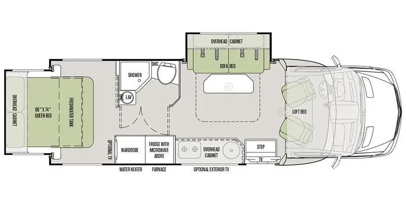 2017 Tiffin Wayfarer 24 QW floor plan