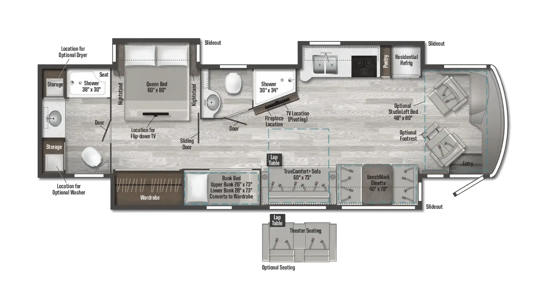 Winnebago Forza 38W floor plan