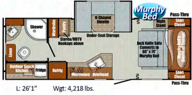 Gulf Stream Vista Cruiser 23MBS floor plan