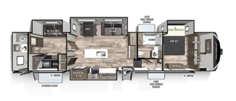 2021 Forest River Cardinal Limited 383BHLE - Floor plan