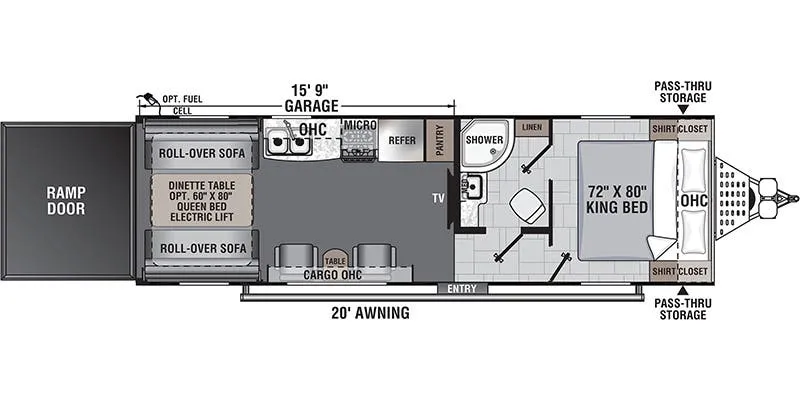 2022 Forest River Work and Play 27LT - Floor plan
