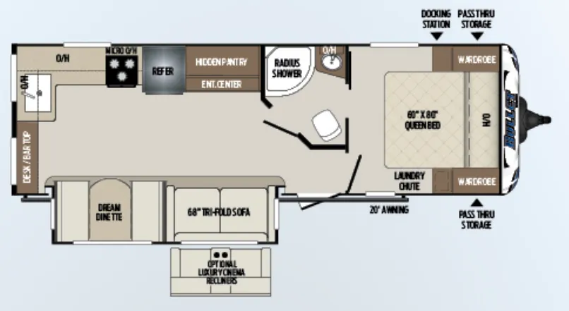 Keystone Bullet 258RKS floor plan