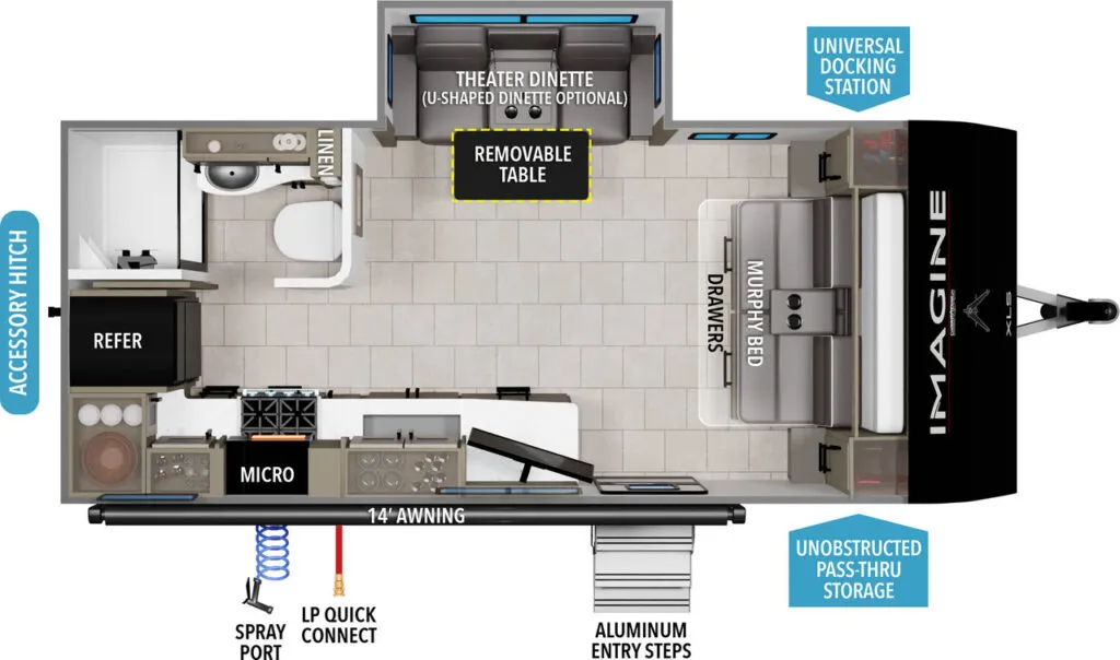2026 Grand Design Imagine XLS 17MKE floor plan