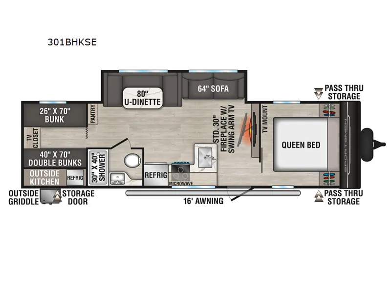 2027 K-Z Sportsmen SE 301BHKSE floor plan