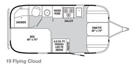 Airstream Flying Cloud 19 floor plan