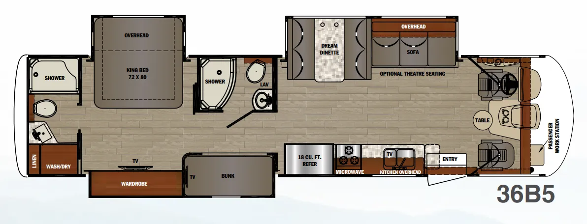 Forest River Georgetown 5 Series GT5 36B5 floor plan