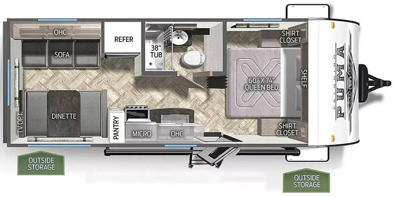 Palomino Puma Ultra Lite 20RLX floor plan