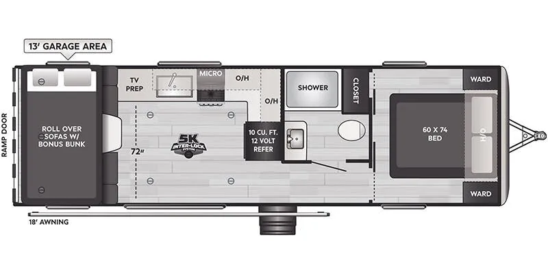 2026 Keystone Raptor Carbon 29WFO floor plan