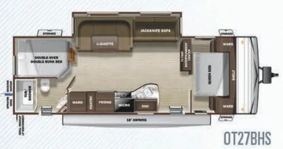 Highland Ridge Open Range Conventional OT27BHS floor plan
