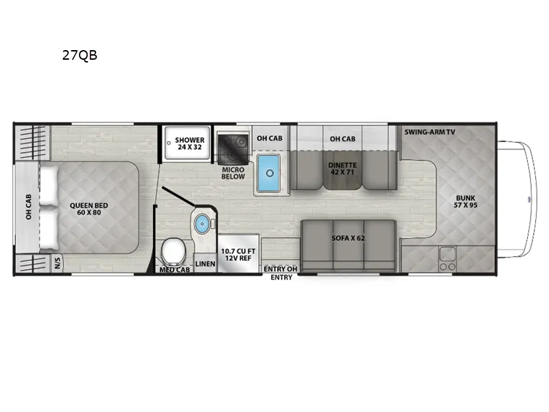 2026 Coachmen Freelander 27QB - Ford 350 floor plan