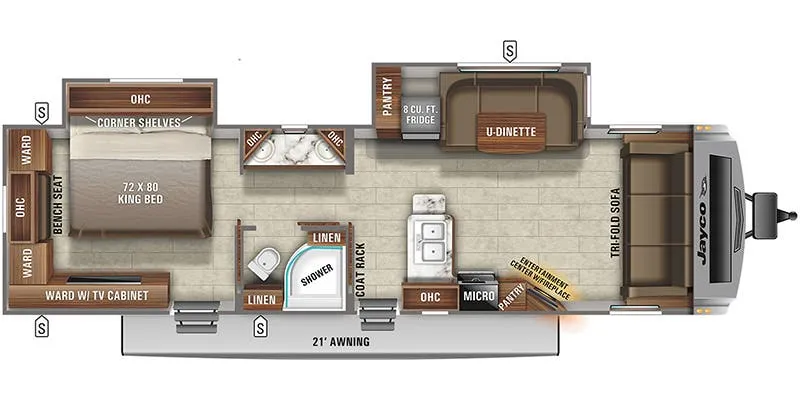 2021 Jayco White Hawk 30FLS - Floor plan