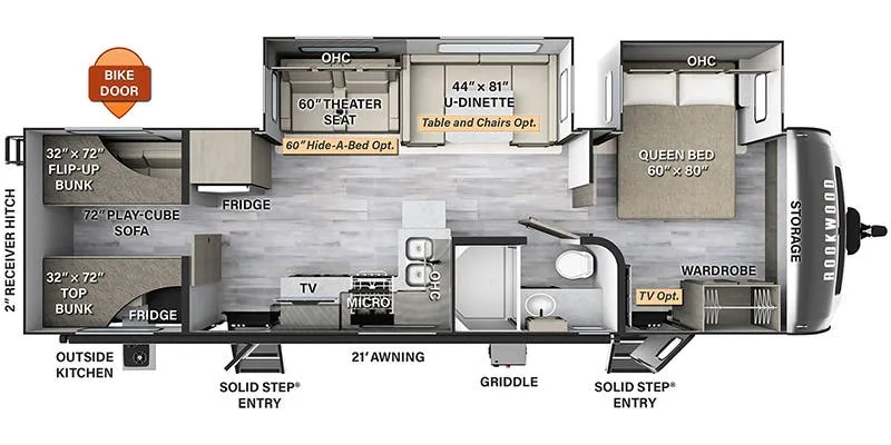 2023 Forest River Rockwood Ultra Lite 2911BS - Floor plan
