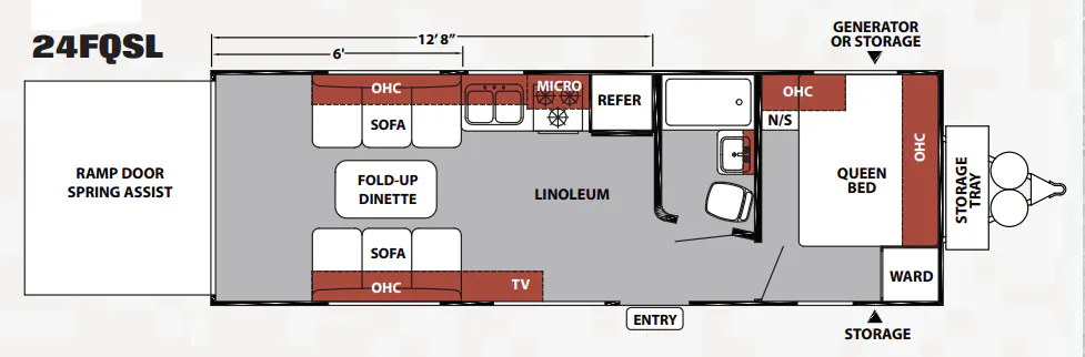 Forest River XLR Nitro 24FQSL floor plan
