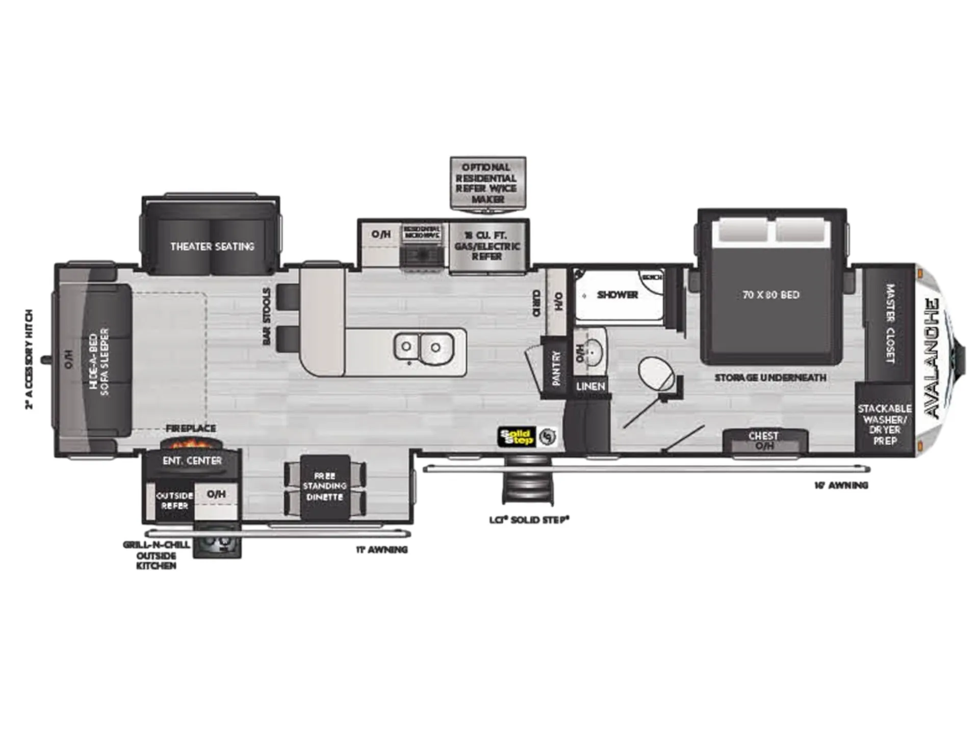 Keystone Alpine Avalanche Edition 338GK floor plan