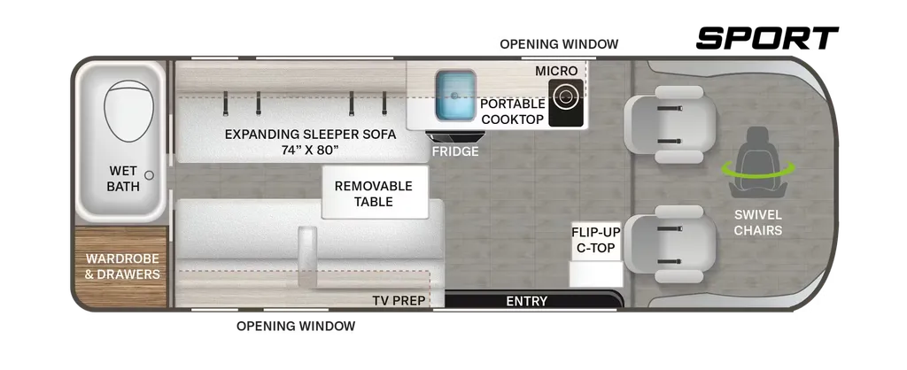 2026 Thor Motor Coach Twist Sport 20LS floor plan
