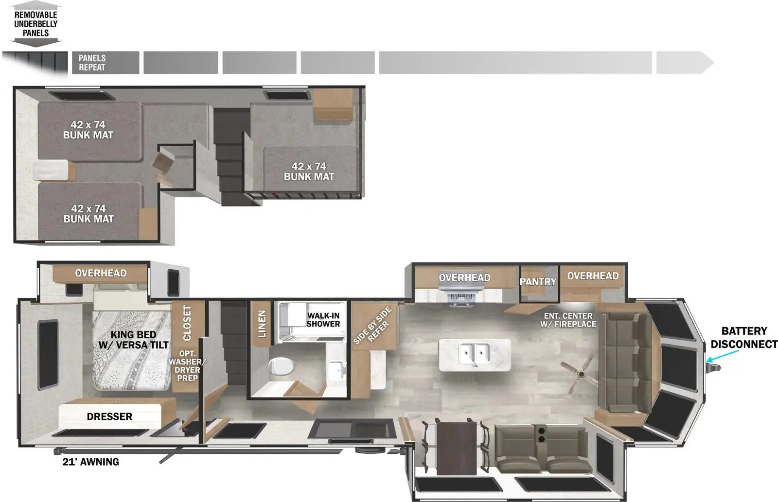 Forest River Wildwood Grand Lodge 42FLDL floor plan
