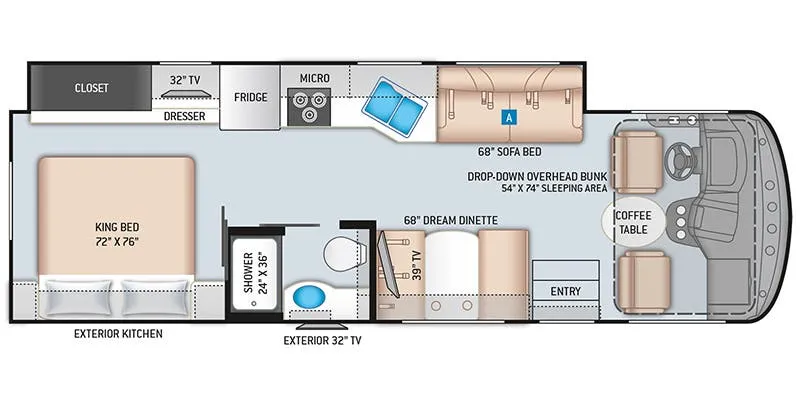 2022 Thor Motor Coach Windsport 29M floor plan