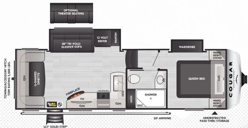 Keystone Cougar Half-Ton 24RDS floor plan