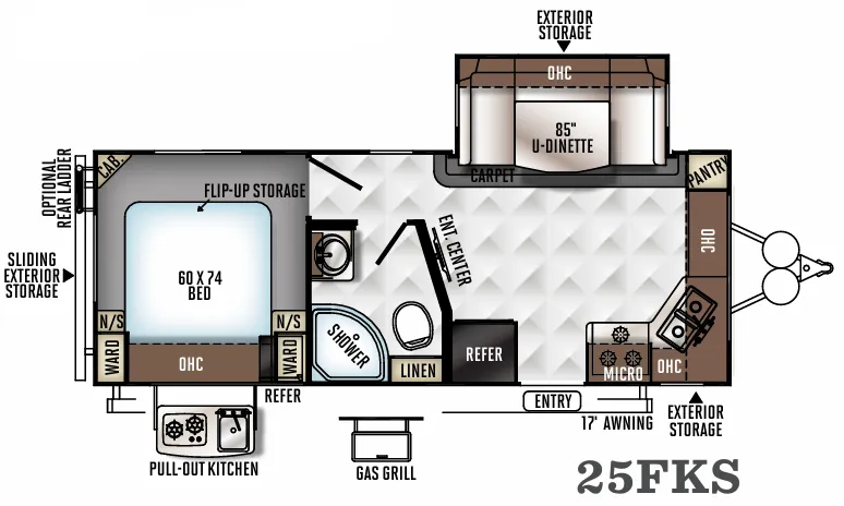 Forest River Flagstaff Micro Lite 25FKS floor plan