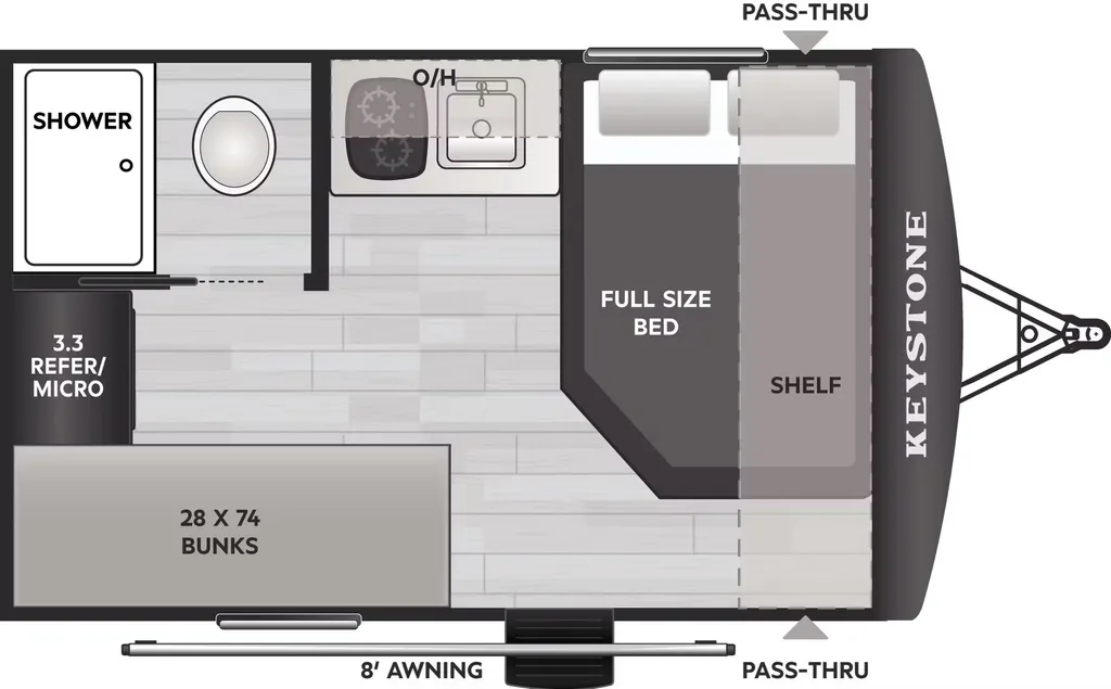 2026 Keystone Hideout Mini 130BH floor plan