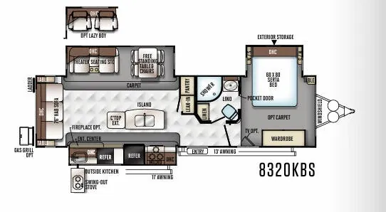 Forest River Flagstaff Classic Super Lite 832OKBS floor plan