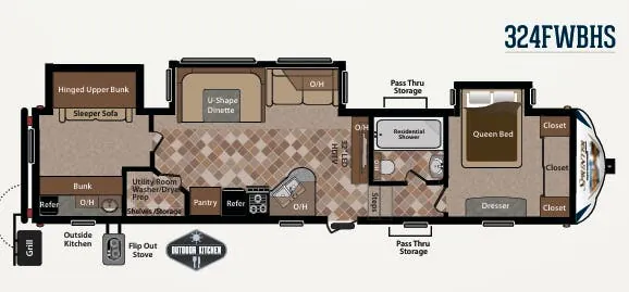 Keystone Sprinter Copper Canyon 324FWBHS floor plan