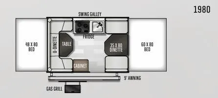Forest River Rockwood Freedom 1980 floor plan
