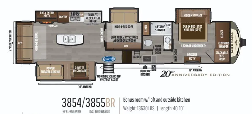 Keystone Montana 3855BR floor plan