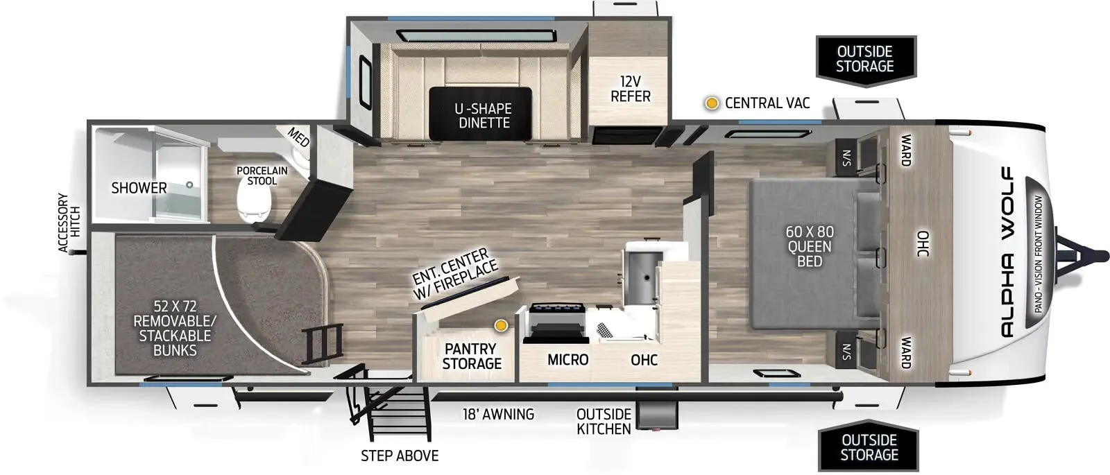 2026 Forest River Cherokee Alpha Wolf 24TRUNK - Floor plan
