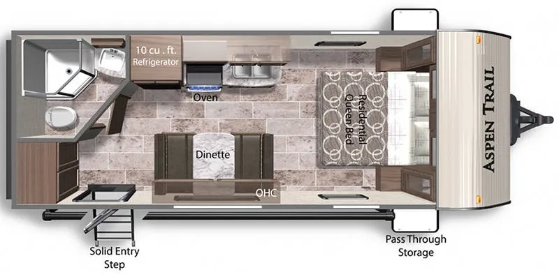 2019 Dutchmen Aspen Trail 1900RBWE - Floor plan