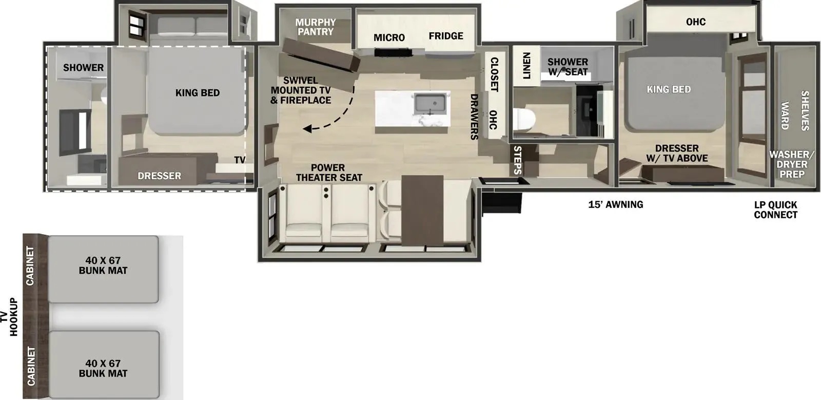 2026 Forest River Cedar Creek 38DB - Floor plan