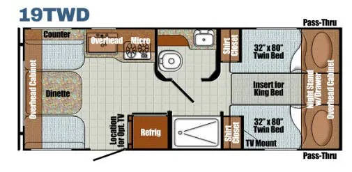 Gulf Stream Vintage Cruiser Laura Ashley Edition 19TWD floor plan