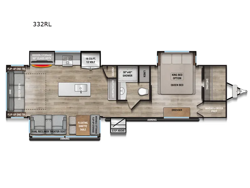 2026 Alliance RV Avenue 332RL floor plan