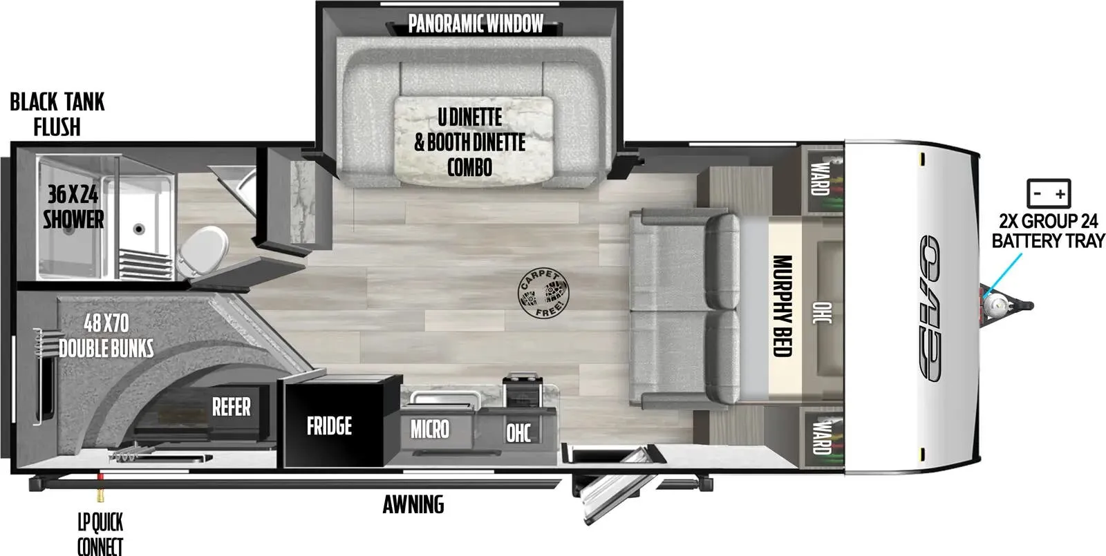 Forest River EVO 18BH floor plan