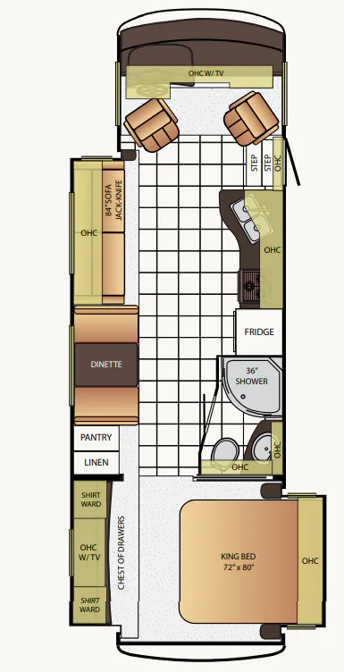 Newmar Bay Star 3124 floor plan
