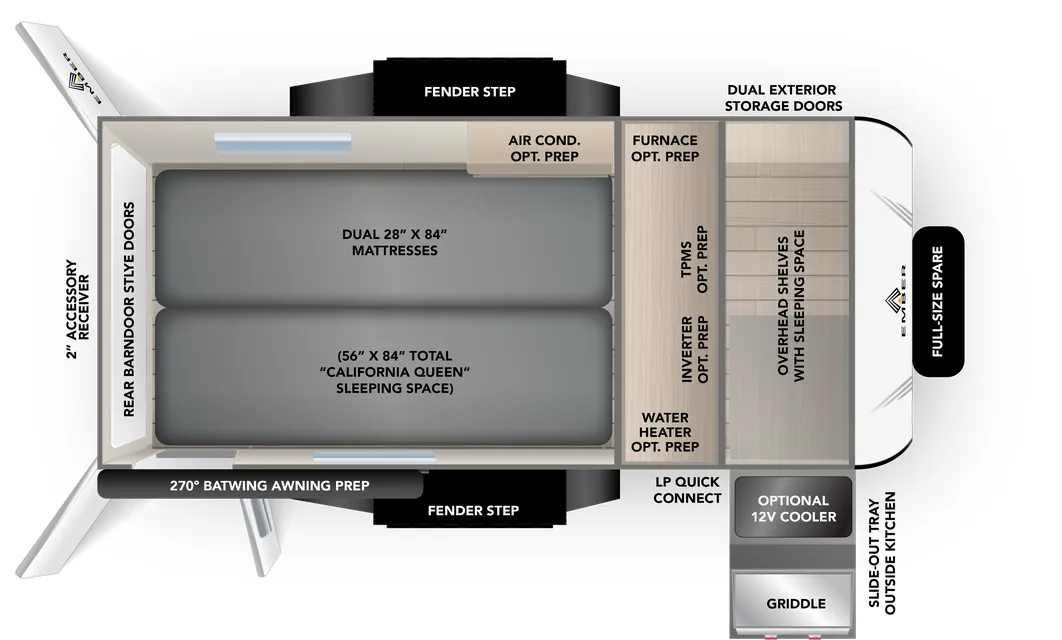 2026 Ember RV E-Series 12FK - Floor plan