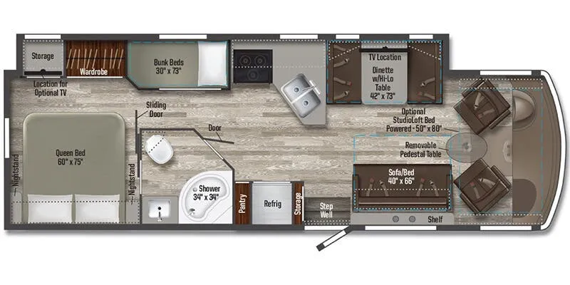 2025 Winnebago Sunstar 31B - Floor plan