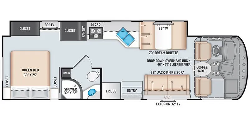2022 Thor Motor Coach Freedom Traveler A30 - Floor plan