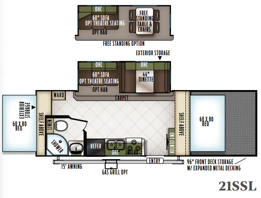 Forest River Flagstaff Shamrock 21SSL floor plan