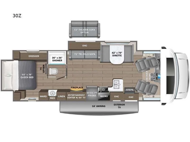 2026 Entegra Coach Odyssey 30Z - Floor plan