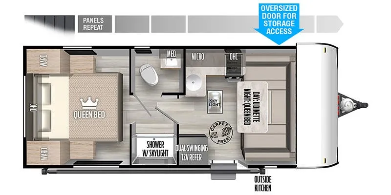 2023 Forest River Wildwood FSX 161QK - Floor plan