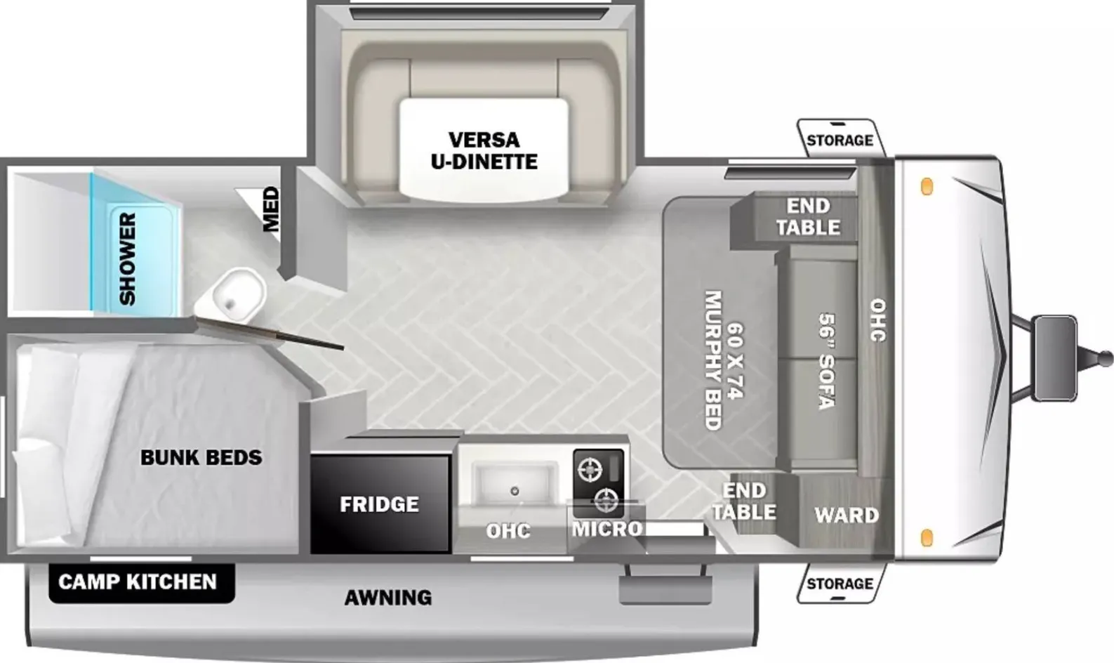 Forest River EVO Select 178BHSK floor plan